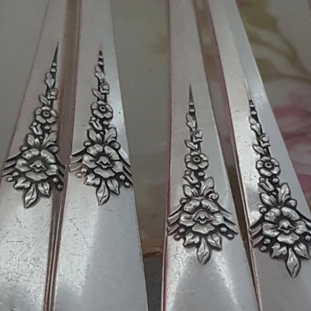 Oneida Fantiasy Silver Plate 18pc Dessert Cutlery Set - Tea Party Silverware